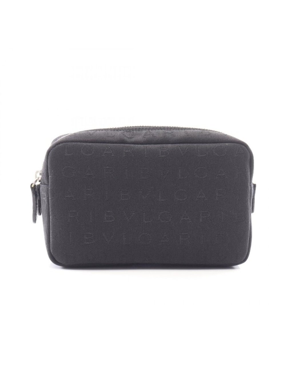 Bvlgari Pouch Logomania Black Canvas Leather Mini